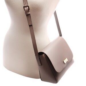 Kate Spade New York Gray Leather Putnam Drive Caressa Messenger Bag